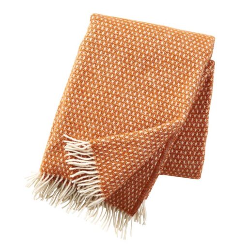 plaid oranje lamswol klippan Knut