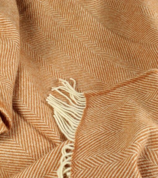 plaid oranje wol silkeborg visgraat romo