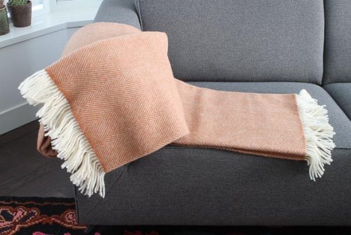 plaid oranje wol visgraat