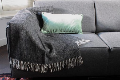 plaid zwart wol klippan