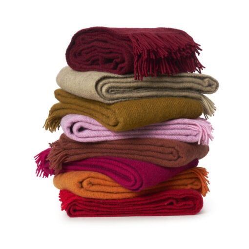 Klippan Gotland wollen plaids warme kleuren