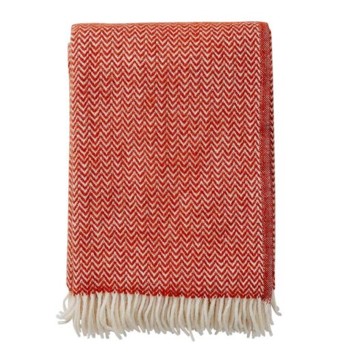 plaid rood lamswol klippan chevron