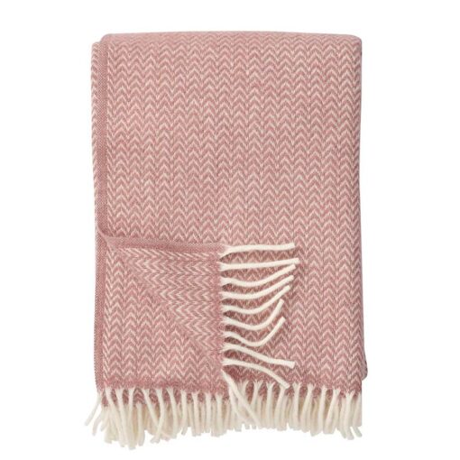 plaid roze lamswol klippan chevron