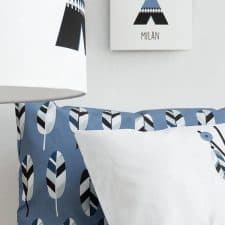 kussen blauw kinderkamer katoen tipi veren