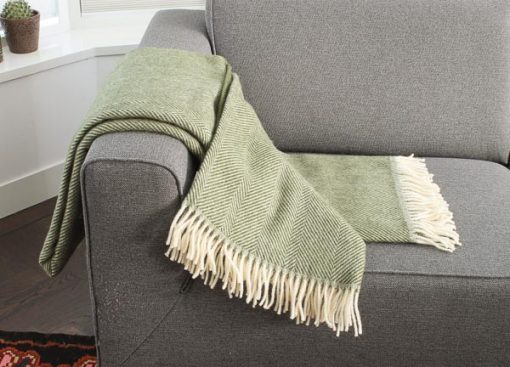 plaid groen visgraat wol