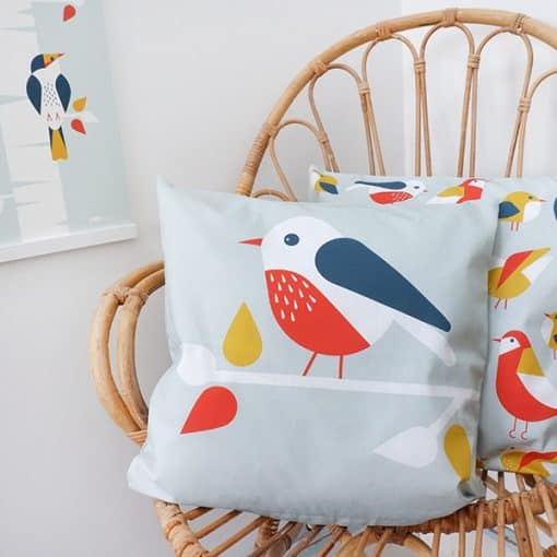 kussen groen vogel kinderkamer