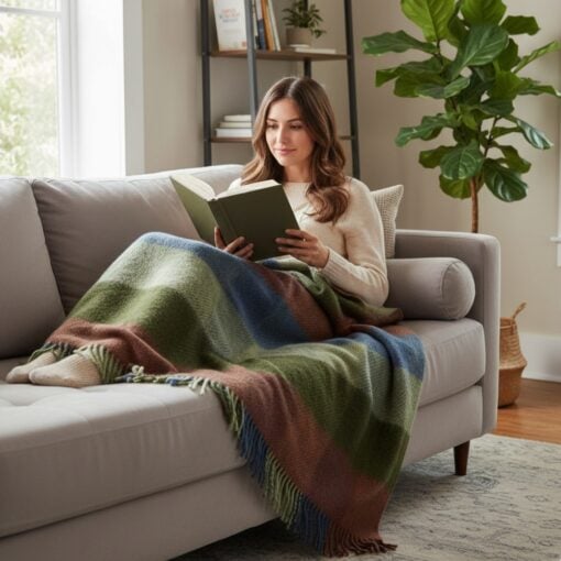 plaid wol Gotland ruiten groen Klippan Ookinhetpaars