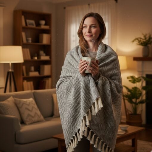 plaid taupe katoen Athene Lantara Ookinhetpaars