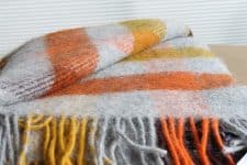plaid geel oranje ruiten wol