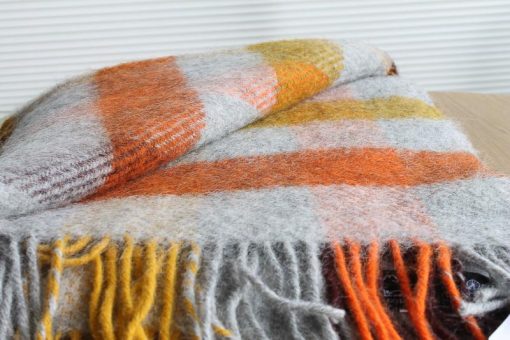plaid geel oranje ruiten wol