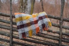 plaid gotland wol geel oranje ruiten klippan