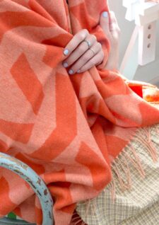 plaid oranje wol alpaca silkeborg uldspinderi