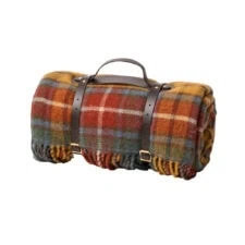 picknickkleed oranje blauw ruiten wol Tweedmill Polo Antique Buchanan