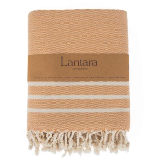 plaid okergeel stripes katoen lantara