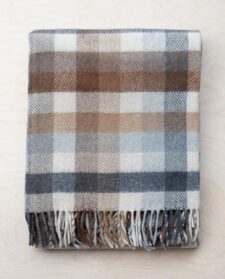 picknickkleed beige bruin ruiten wol