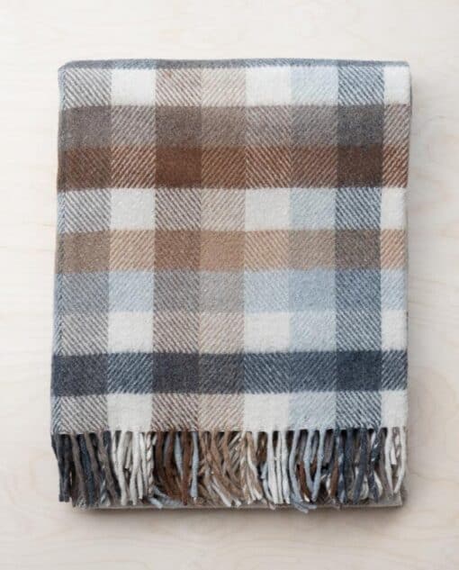 picknickkleed beige bruin ruiten wol