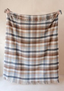 picknickkleed ruiten beige bruin wol tartan