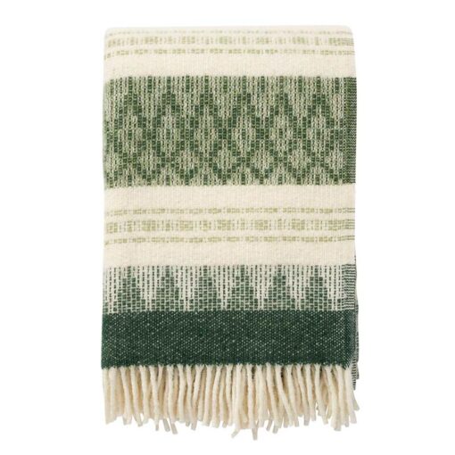 plaid groen wit wol klippan freja