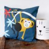 kussen donkerblauw aap jungle kinderkamer