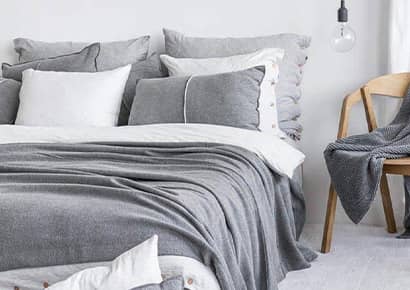 Sprei kussens grijs jersey