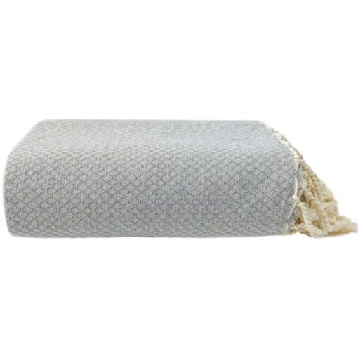 plaid lichtgrijs katoen ottoman
