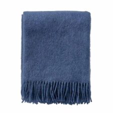 Plaid blauw lamswol gotland