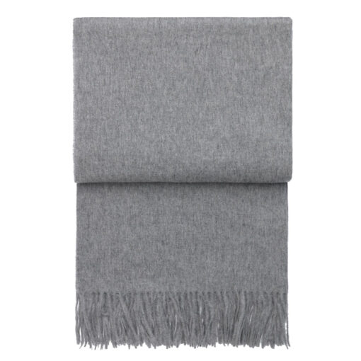 Plaid lichtgrijs effen alpacawol elvang
