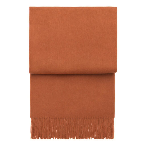 Plaid terracotta oranje alpacawol effen elvang