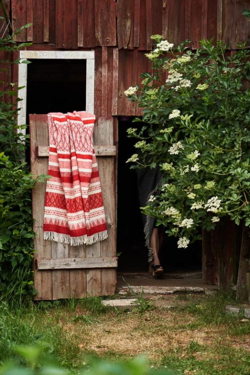 plaid rood wolwit freja klippan