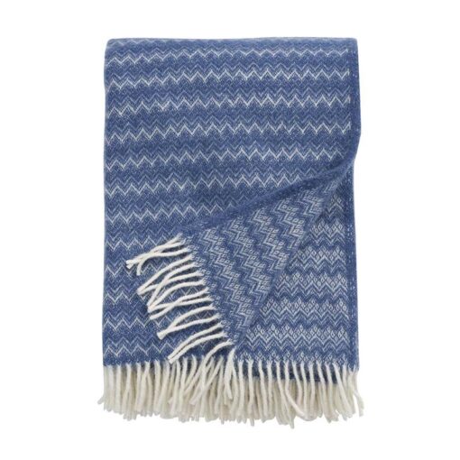 Plaid blauw eco lamswol summit klippan