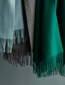 Alpacawollen plaids blauw groen grijs