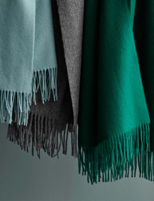 Alpacawollen plaids blauw groen grijs