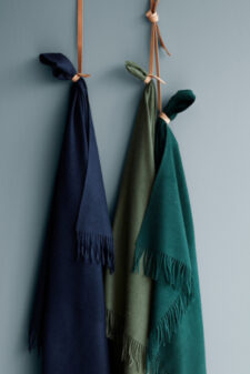 Plaid groen blauw alpacawol