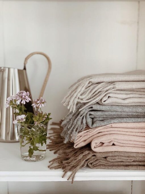 plaids alpacawol wol effen beige grijs roze