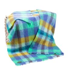 plaid lila paars oker mint mohair wol