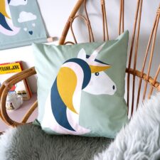 kussen groen eenhoorn kinderkamer