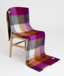 plaid alpaca fuchsiaroze okergeel wit