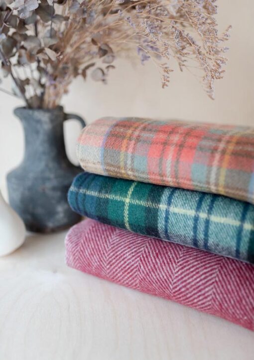 plaids recycled wol visgraat ruiten