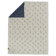 katoenen wiegdeken donkerblauw offwhite fresk