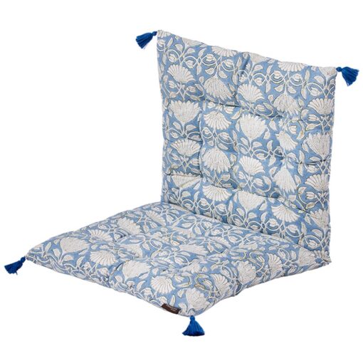 matraskussen blauw bloemen katoen bungalow