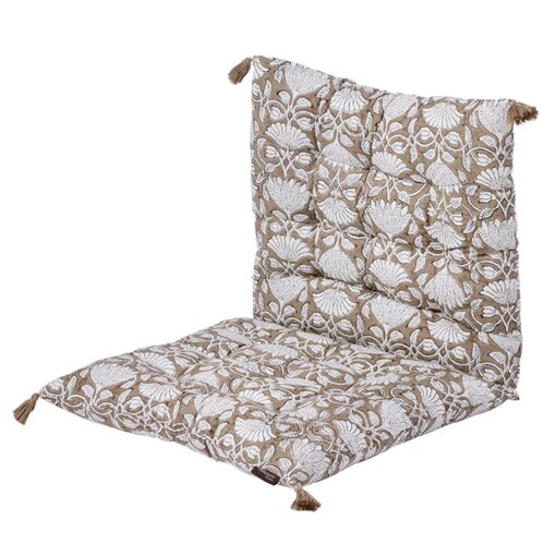 matraskussen taupe beige bloemen katoen bungalow