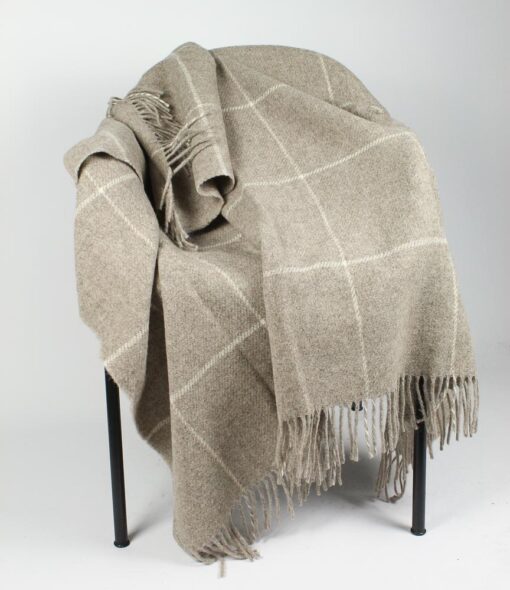 plaid beige wol ruiten
