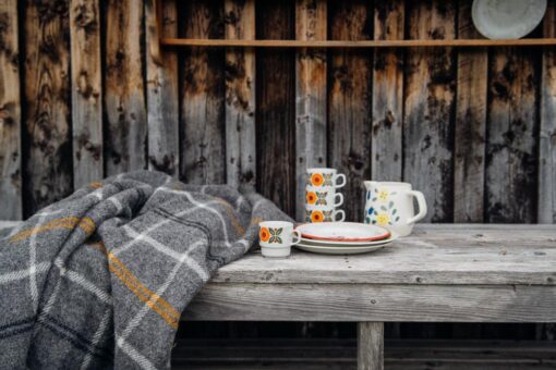 plaid donkergrijs wol ruiten tartan klippan