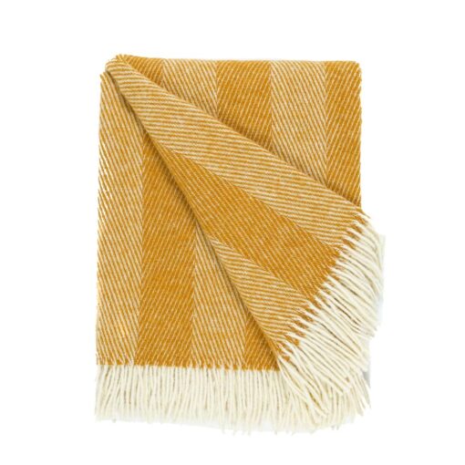 plaid mosterdgeel banen wol ookinhetpaars
