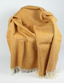 plaid okergeel wol streepjes
