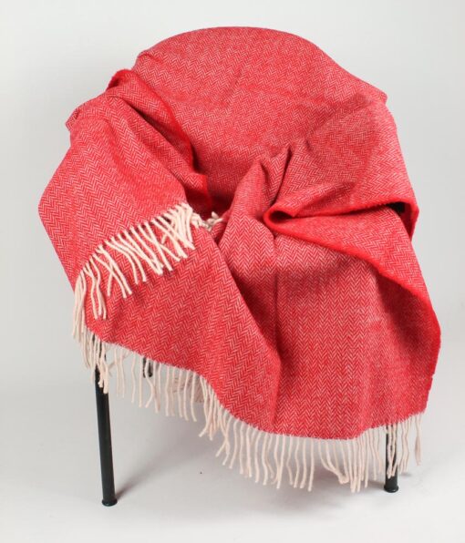 plaid rood wol visgraatje