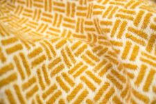 plaid wol mosterdgeel geo ookinhetpaars