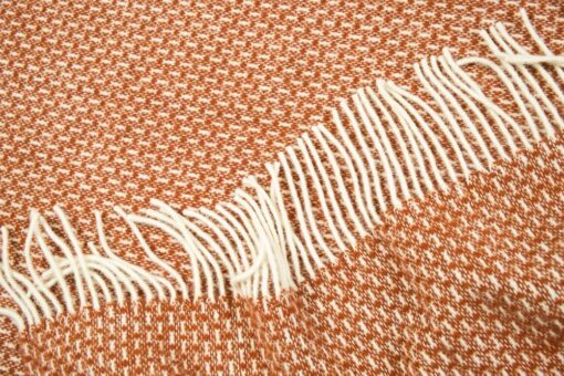 plaid wol terracotta streepjes