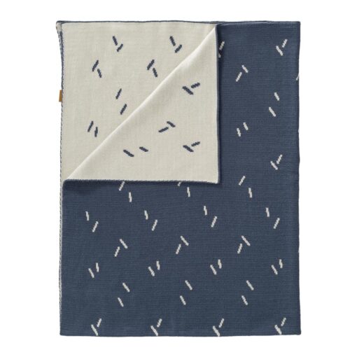 wiegdeken donkerblauw katoen streepjes fresk diagonals