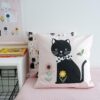 Sierkussen Kitten zwart Oud roze